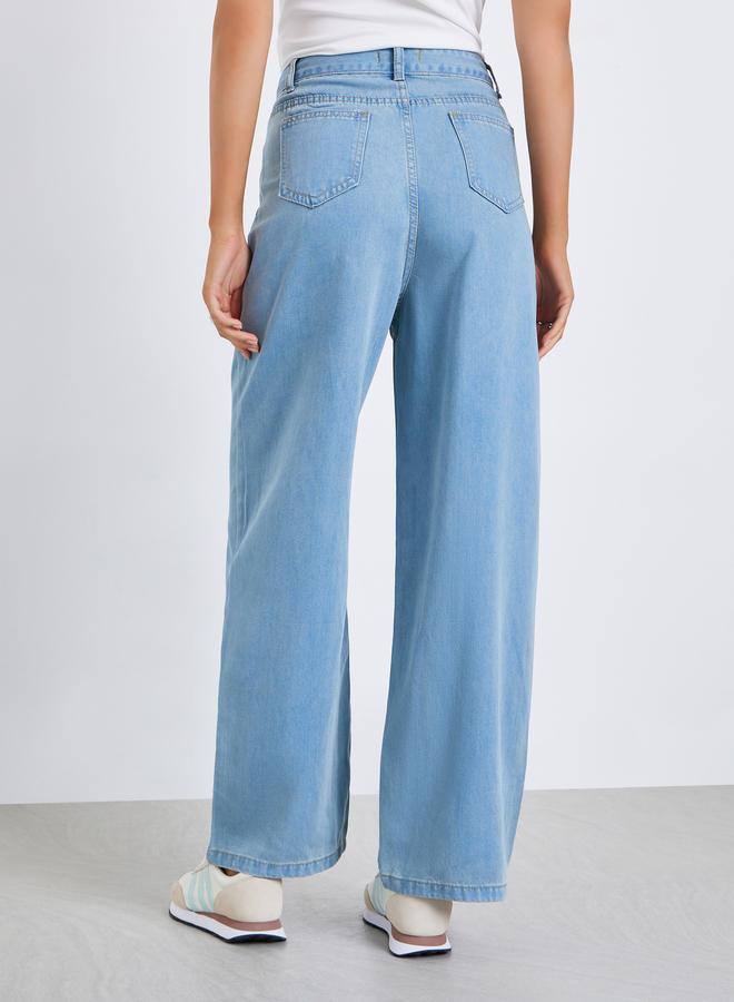 Styli Women Blue Wide Leg Jeans - Image 4